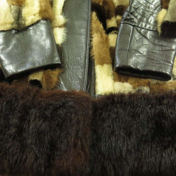 Vintage Brown Mink & Leather Fur Jacket