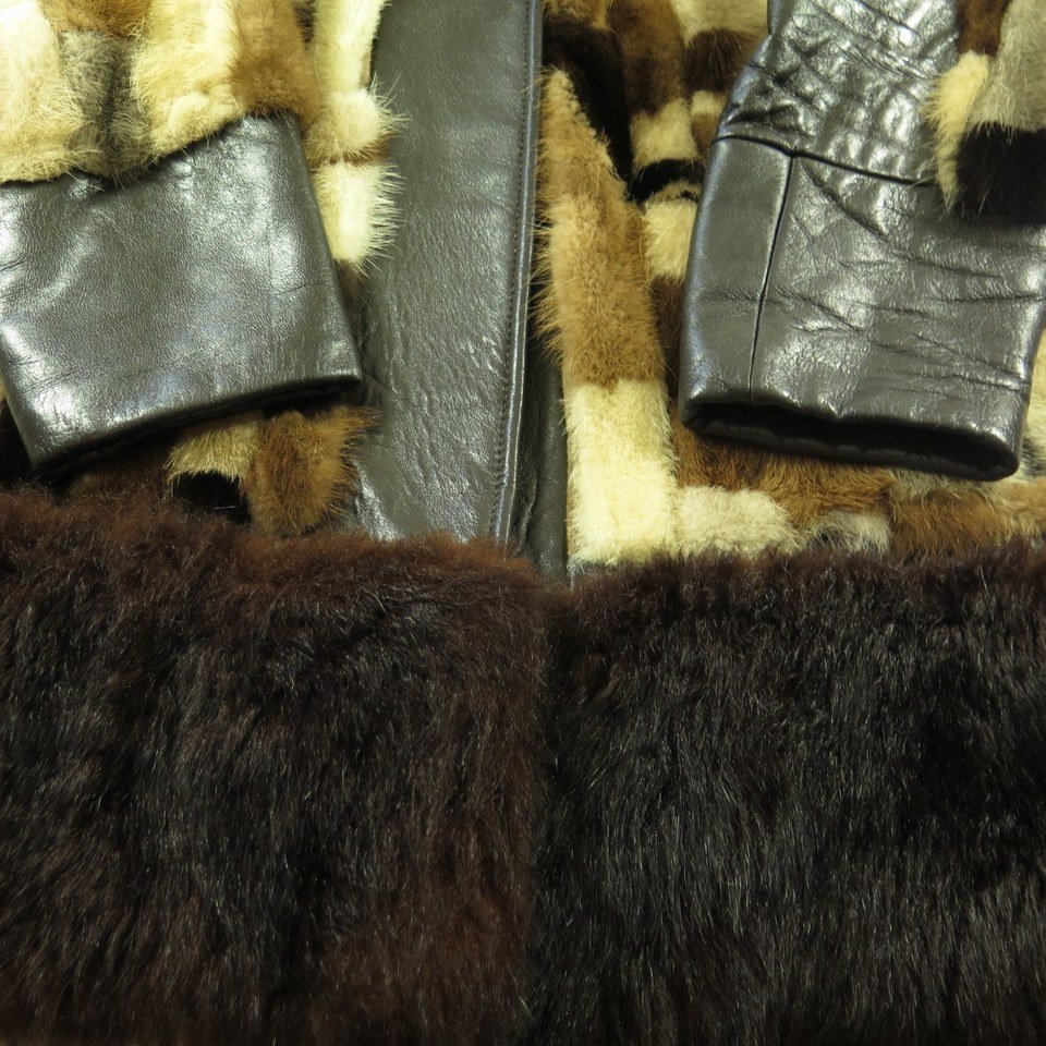 Women's Extremely Unique Designer Vintage Real Mink & Leather Striped – The  Vintage Fur Outlet