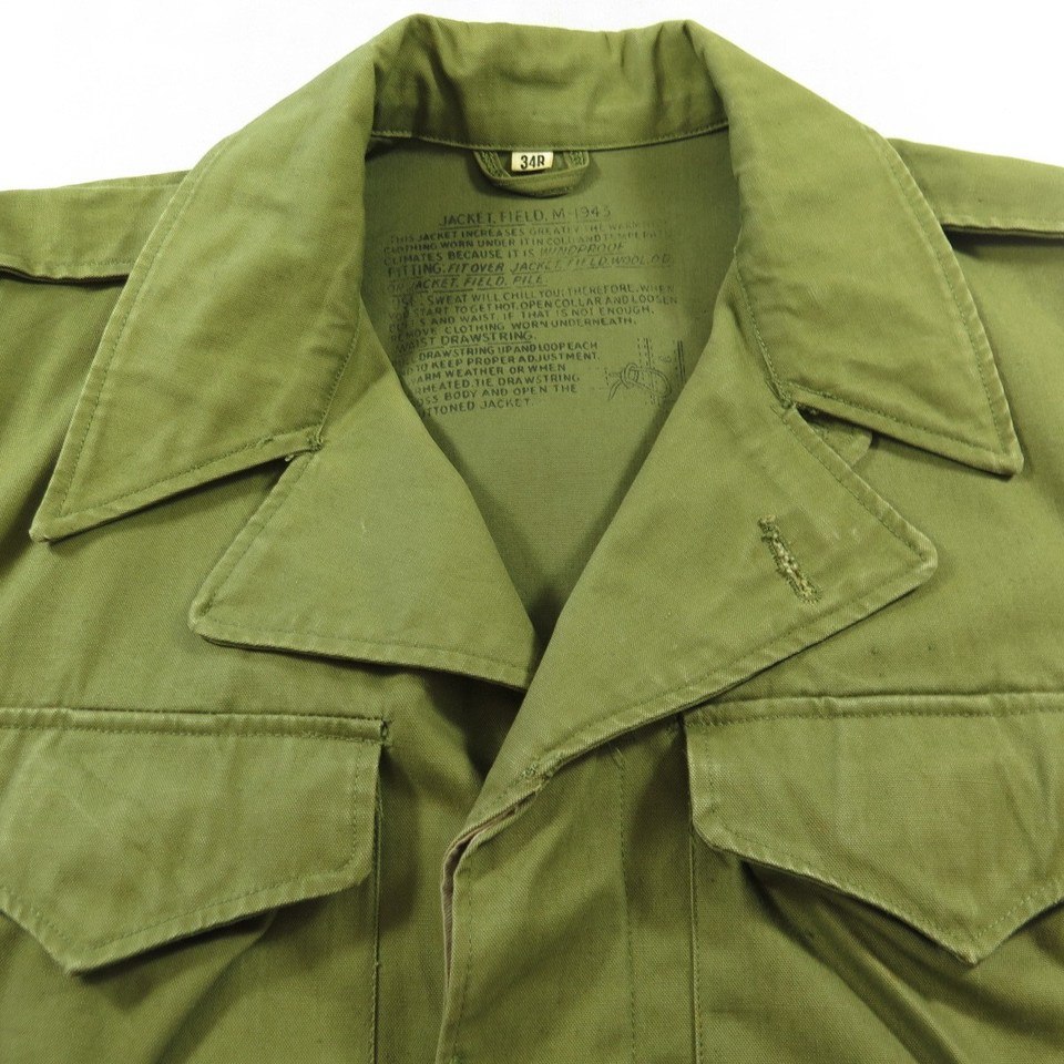 Vintage 40s M-43 Field Jacket 34 fits Medium or S Stenciled WWII