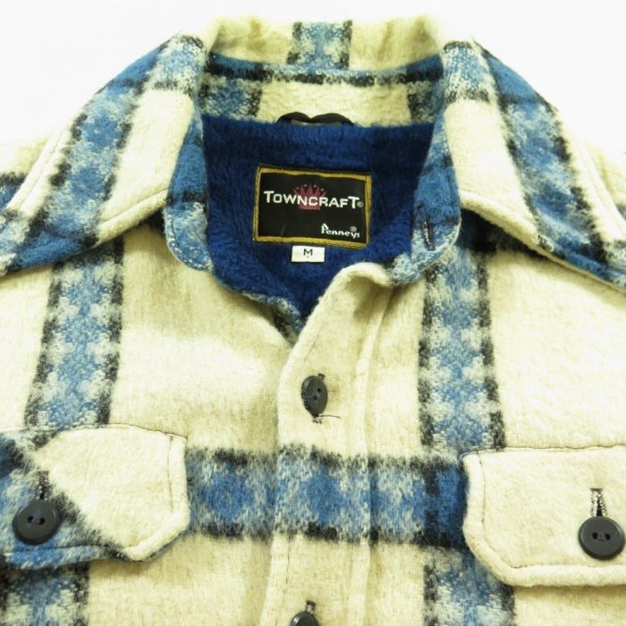 Vintage 70s Towncraft Pennys Plaid Western Wool Jacket Shirt Mens