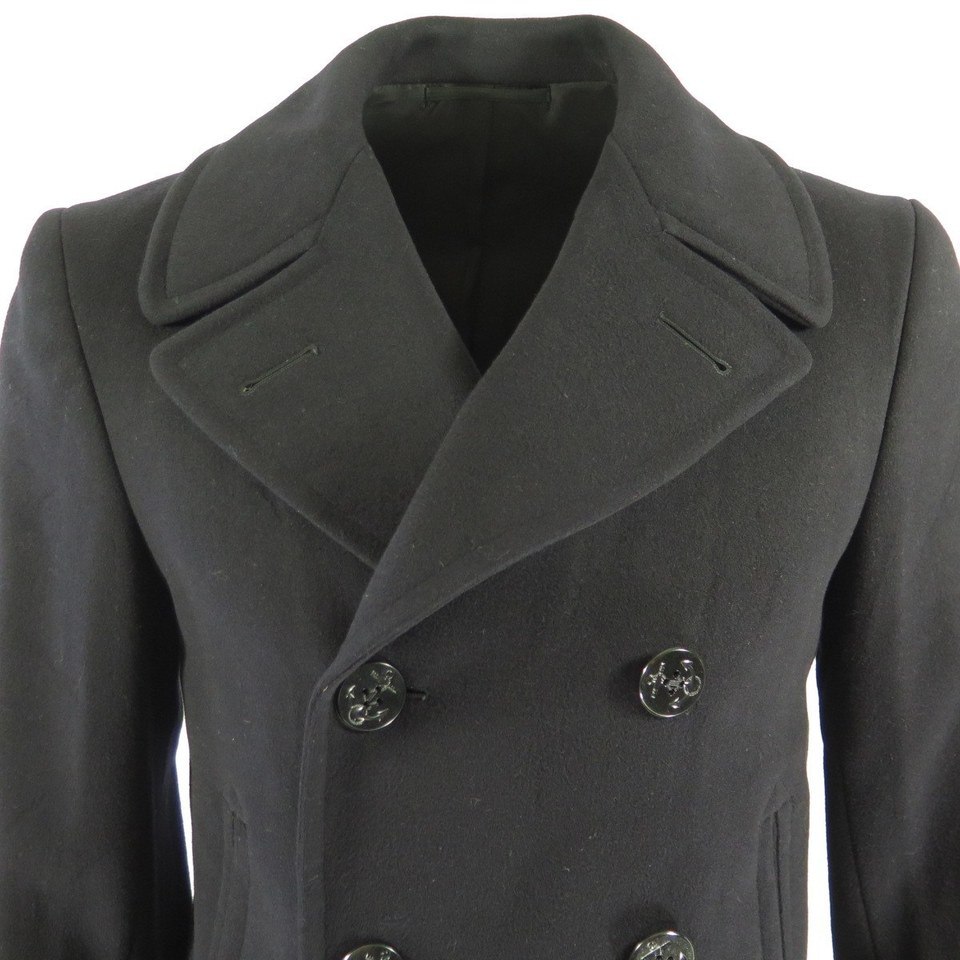 Vintage 40s Navy 8 Button Peacoat 36 Naval Clothing Factory