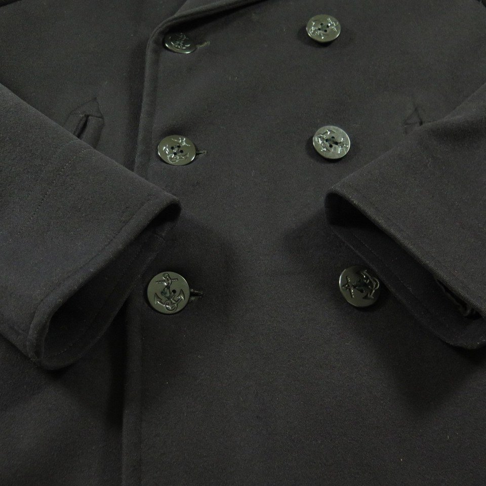 Vintage 50s 8 Button Navy Peacoat 38 Naval Clothing Depot Melton Wool ...