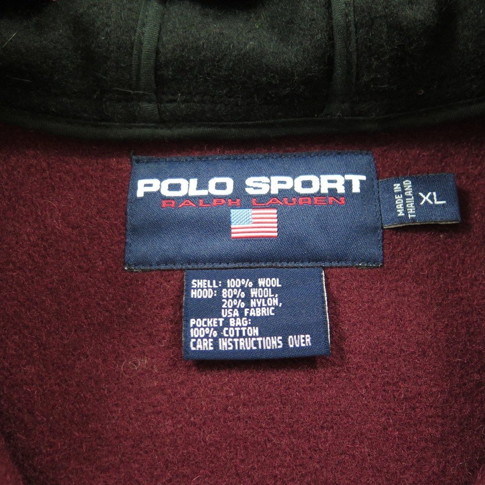 Polo Sport Ralph Lauren Track Team Jacket XLarge New Retro style Wool D ...