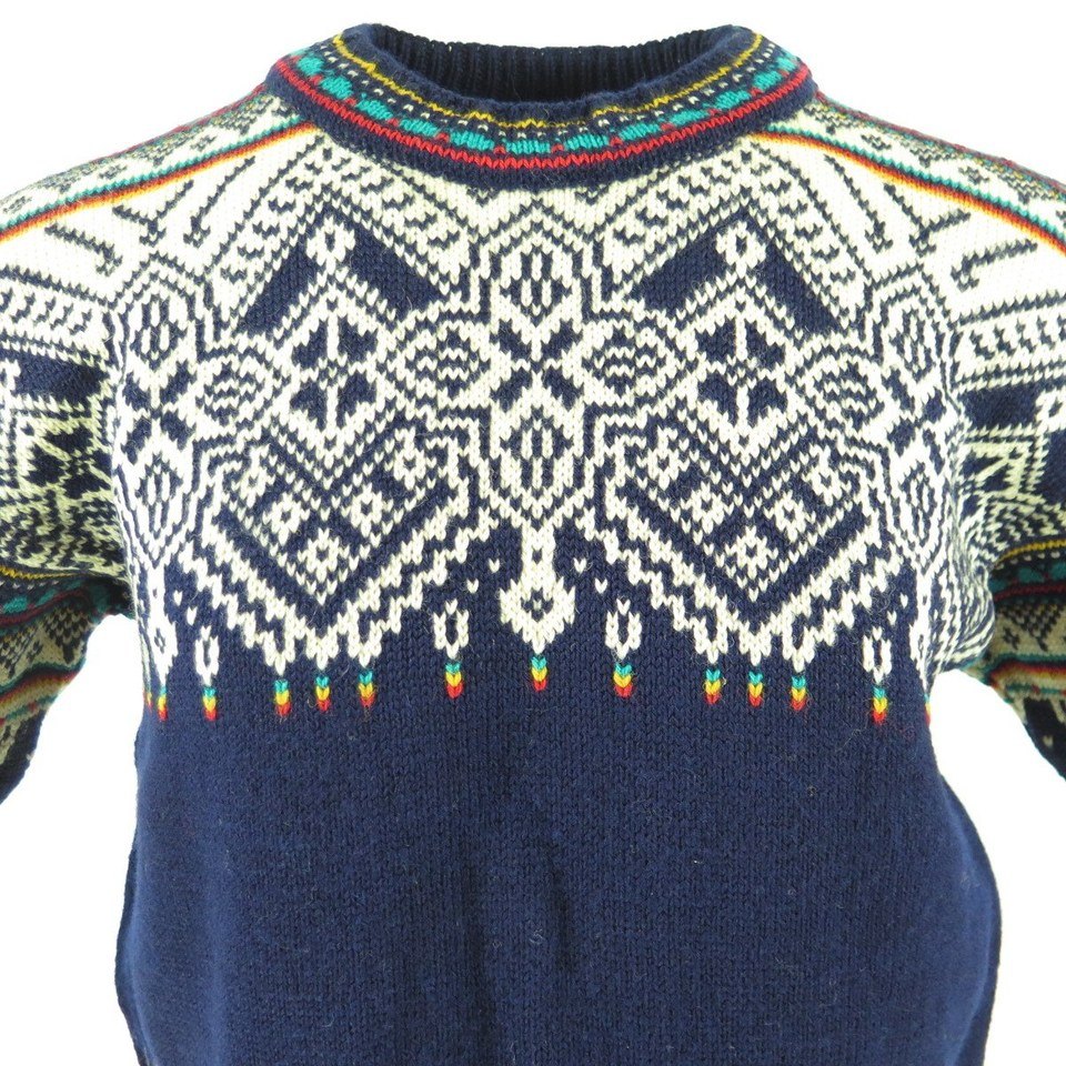 Vintage 90s Dale of Norway Sweater Mens M Blue Norwegian Snowflake Pure ...