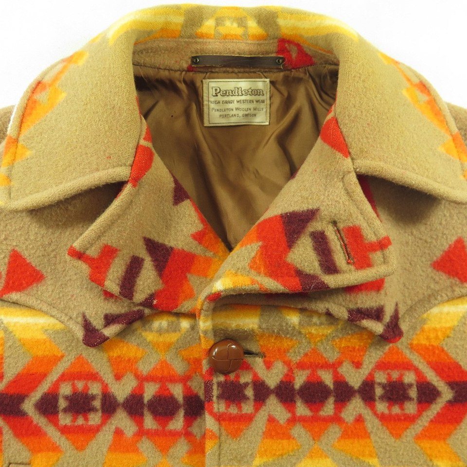 Vintage 70s Pendleton Southwestern Wool Coat Jacket Mens 42 | The Clothing  Vault