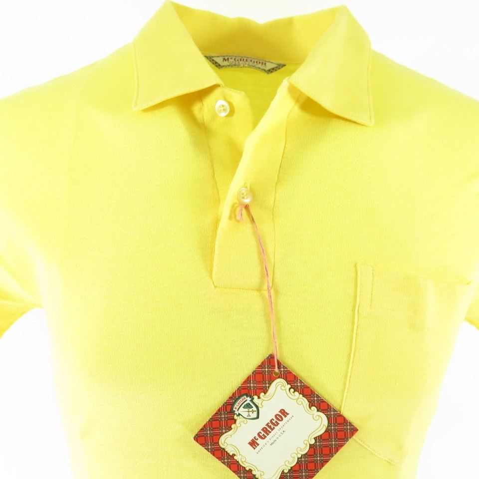 Vintage 60s McGregor Polo Shirt Large Deadstock Yellow | The