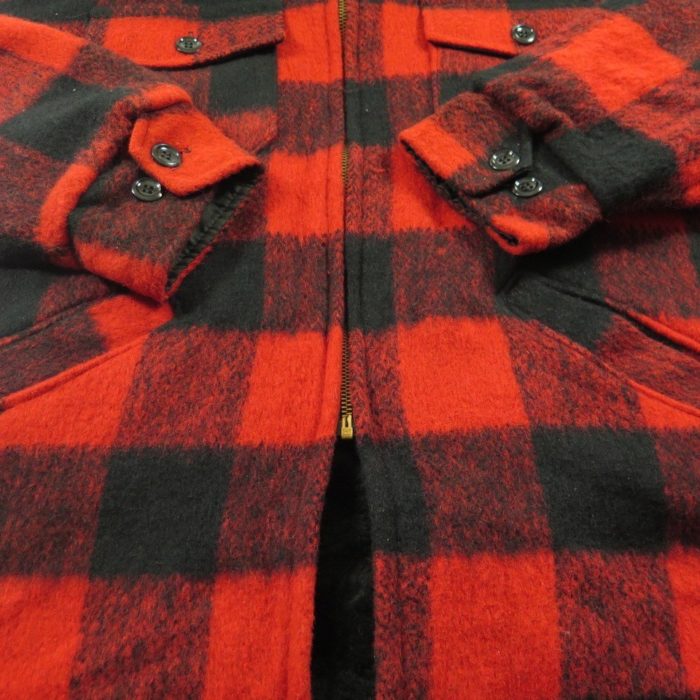 Vintage 50s Melton Buffalo Plaid Wool Jacket Mens L Deadstock USA Made ...