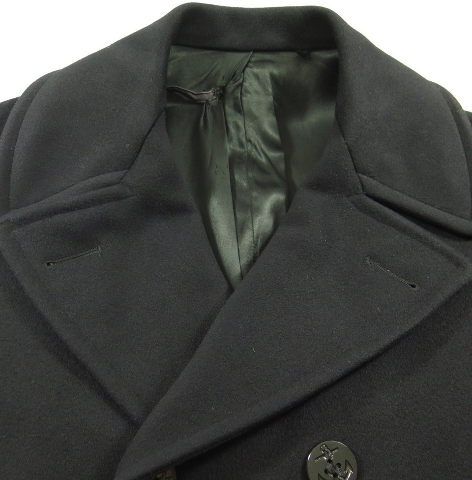 Vintage 70s Navy Wool Peacoat 42 / 44 Vietnam Era Pea coat USN ...