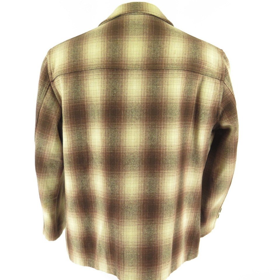 Vintage 40s Merrill Woolens Shadow Plaid Wool Western Jacket L | The ...