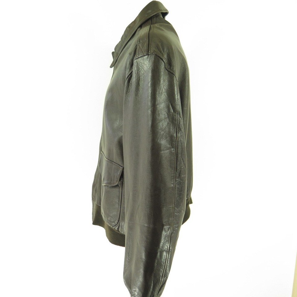 Vintage 90s Cooper A-2 Goatskin Leather Jacket Mens 52 NRA Anniversary ...