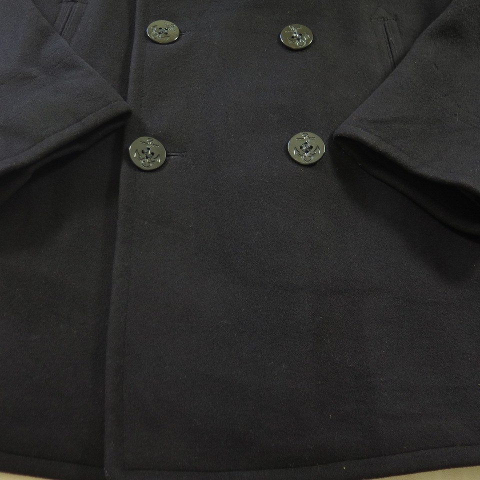 Vintage 60s WWII Era USA Naval Military Peacoat 38 | The Clothing Vault