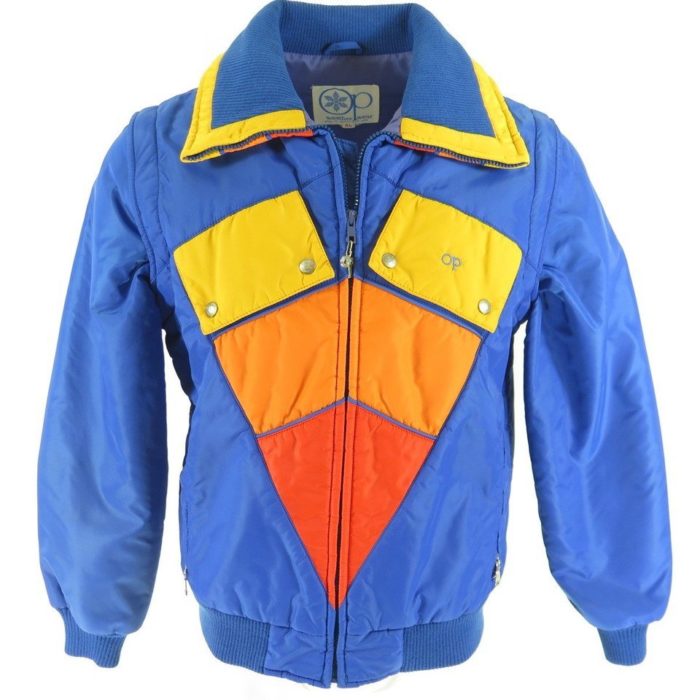 Vintage 80s OP Ocean Pacific Convertible Ski Vest Jacket Mens XL