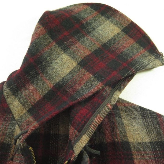 Vintage 80s Polo Plaid Wool Jacket Ralph Lauren L Center Zip Hood