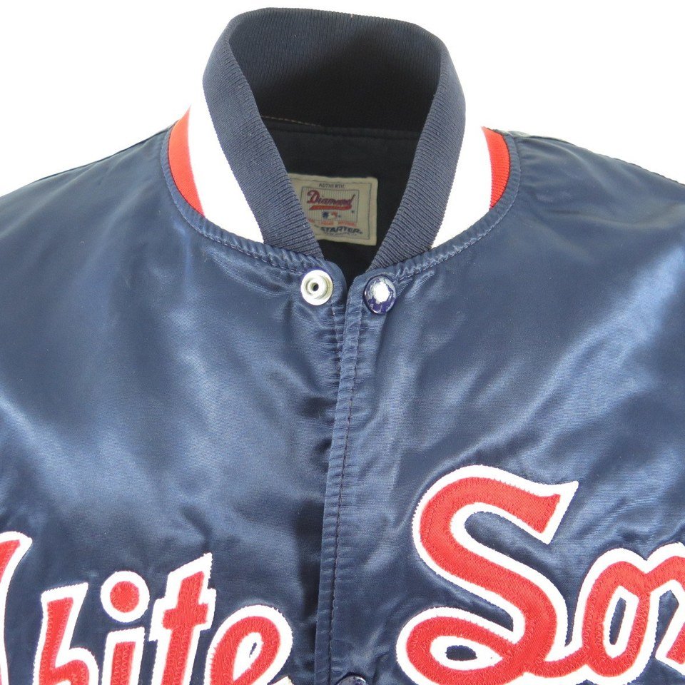 Vintage 80s Chicago White Sox Starter Satin Jacket Mens L MLB