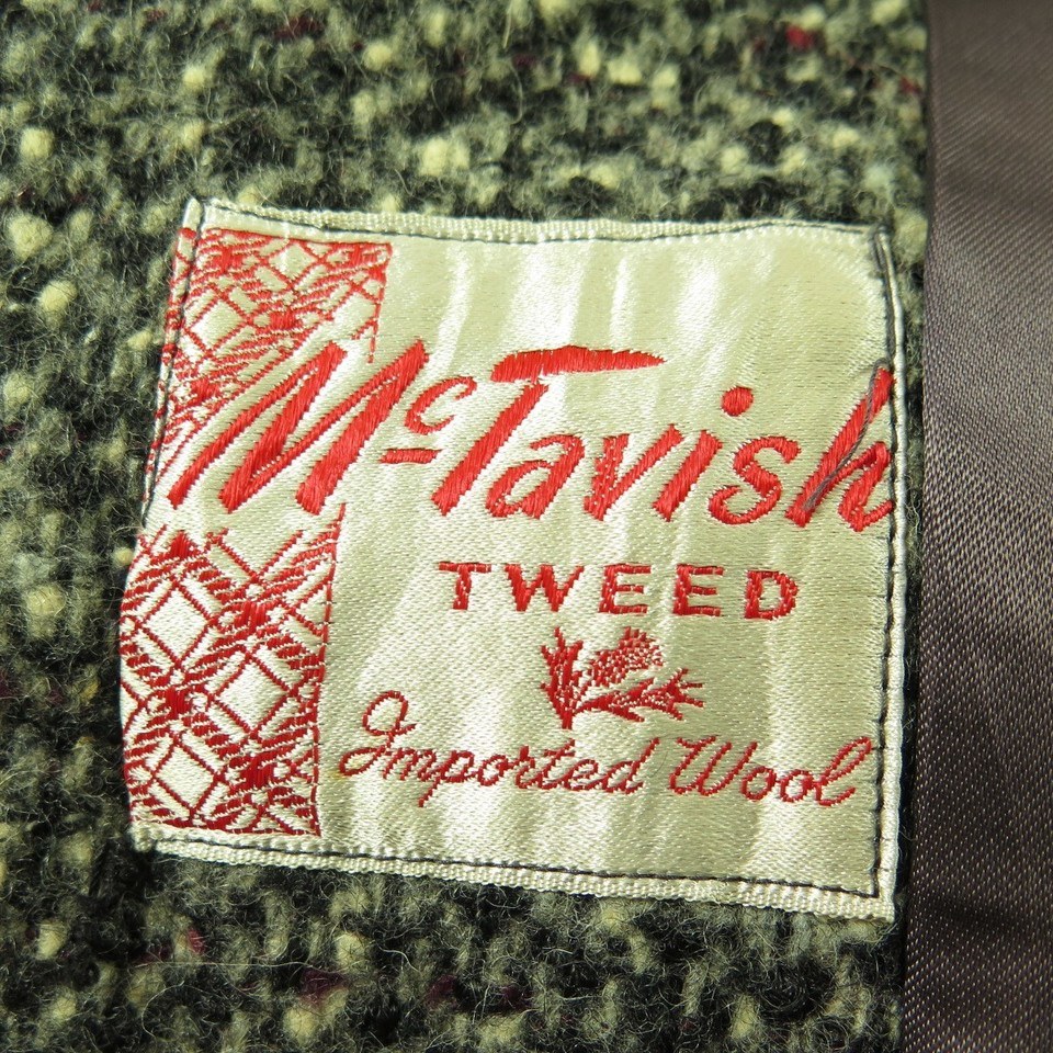 Vintage 50s Car Coat Mens 40 McTavish Tweed Wool Blanket Liner Overcoat The Clothing Vault