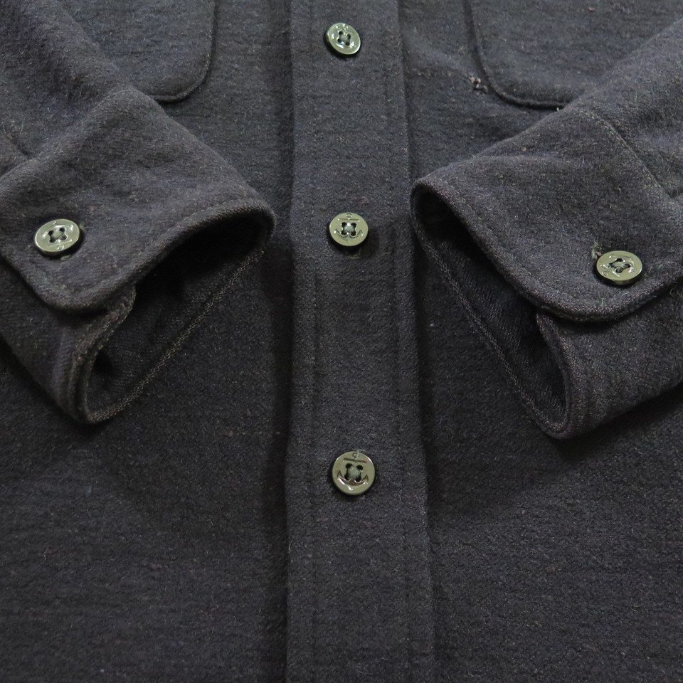 Vintage 40s 5 Brother Navy CPO Wool Shirt 16.5 or Large Union Made ...