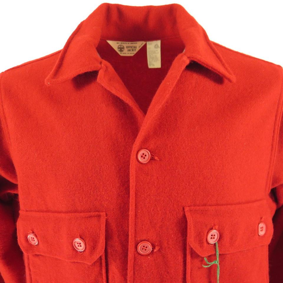 Vintage 60s Woolrich Boy Scouts Red Wool Shirt 44 Long Deadstock | The ...