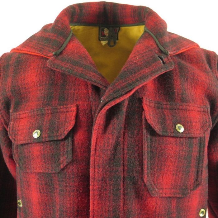Vintage 40s Woolrich Hunting Jacket 40 Shadow Plaid Zip Split Hooded ...