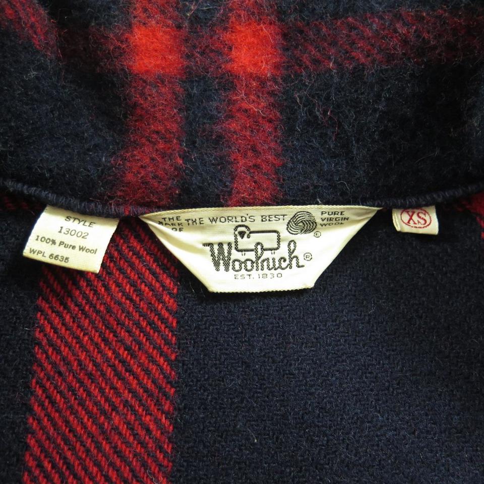 Vintage 60s Woolrich Wool Plaid Shirt XS Talon Ring Zip Bohemian Hippie ...