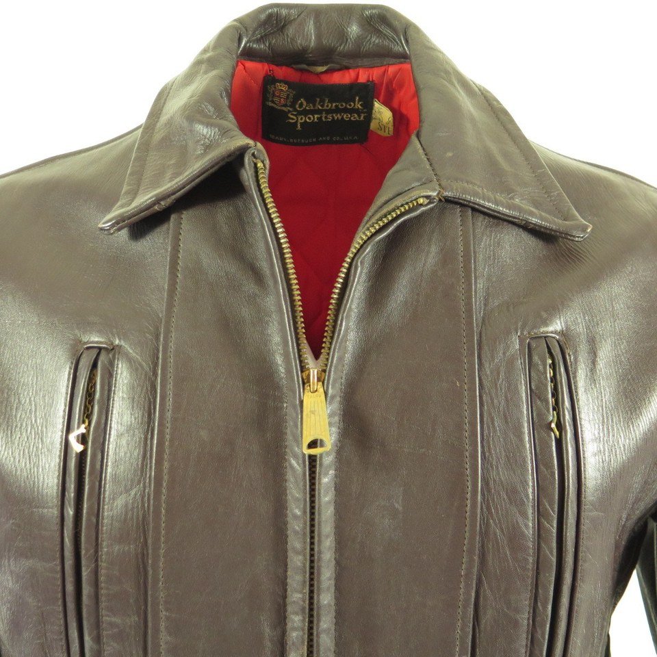 Vintage 50s Leather Jacket 40 or Medium Steerhide Talon Zip Vintage 50s Leather Jacket 40 or Medium Steerhide Talon Zip