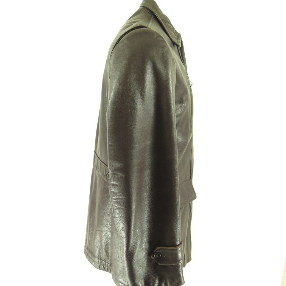 Vintage 50s Leather Jacket 40 or Medium Steerhide Talon Zip