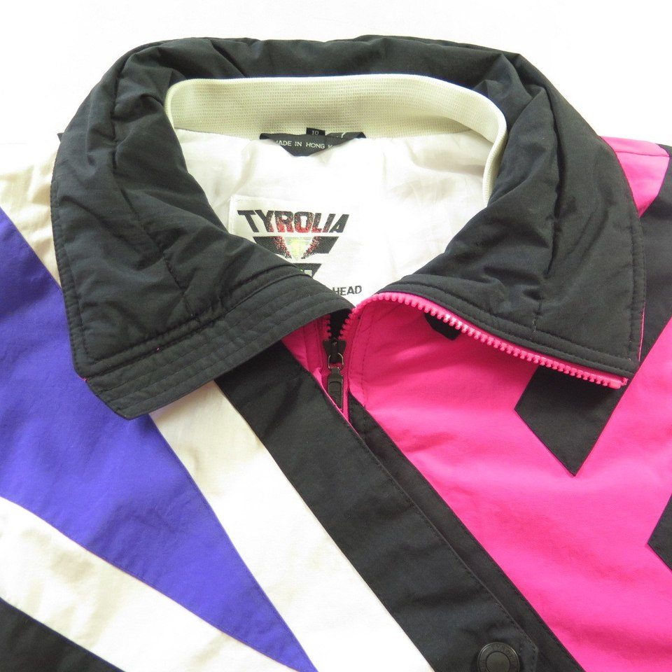 Vintage 80s Retro Puffy Pink Ski Jacket Womens 10 Tyrolia Head Bright ...
