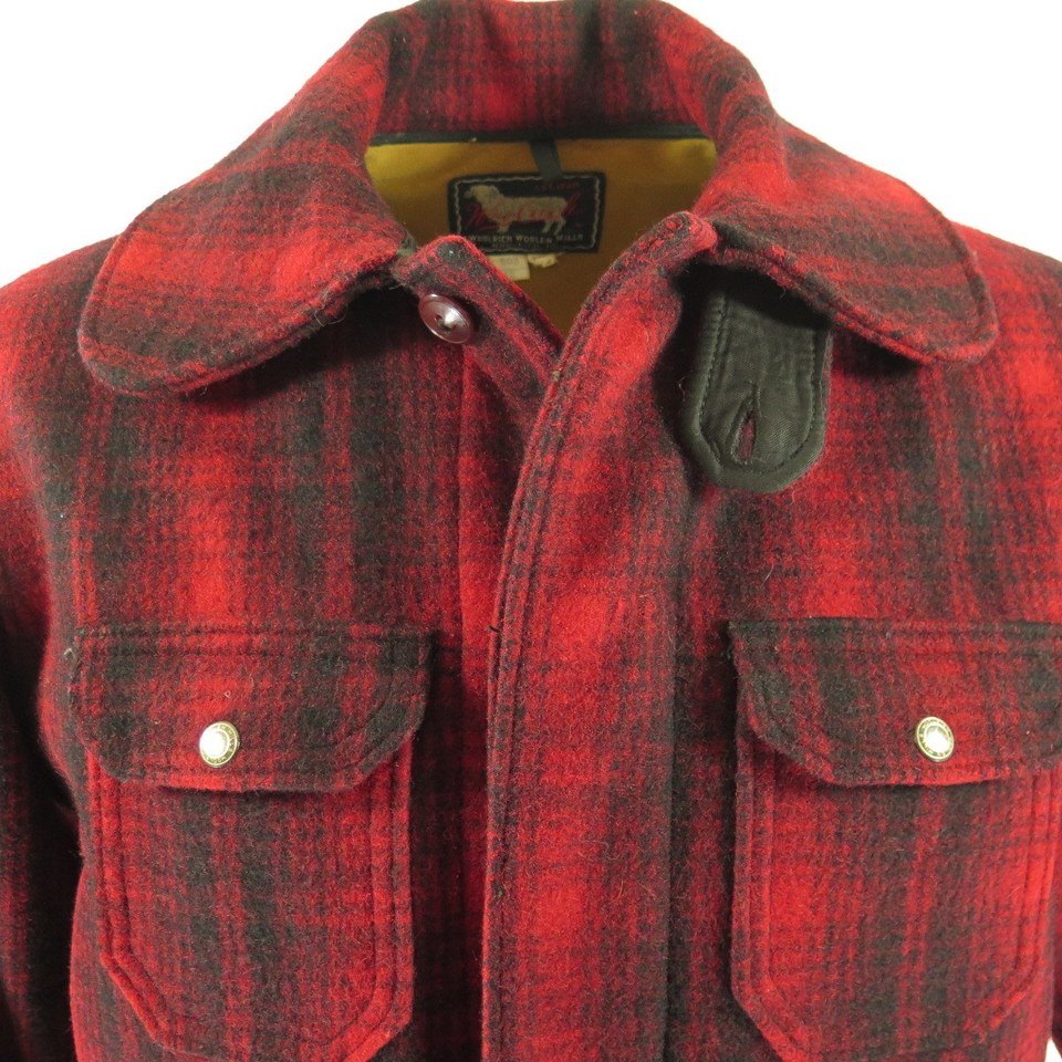 Vintage 60s Woolrich Hunt Field Coat Jacket 42 Shadow Plaid Wool USA | The Clothing Vault