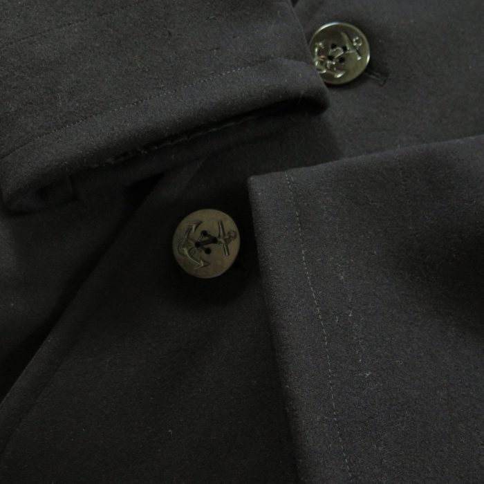 Vintage 40s WW2 Naval Factory Embroidered Tag 10 Button Pea Coat 38 ...