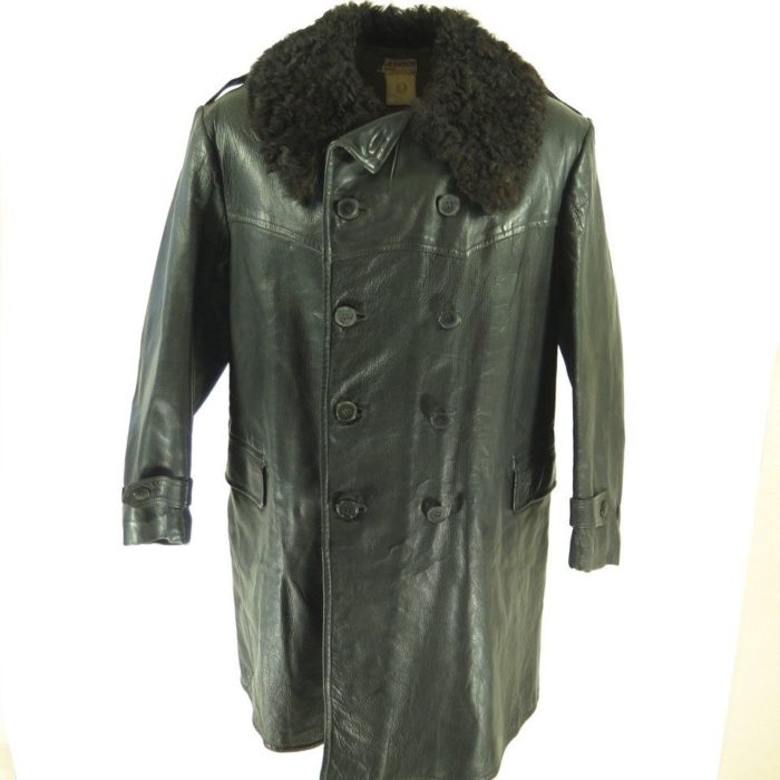 40s-Horsehide-leather-military-swedish-overcoat-H31Z-1