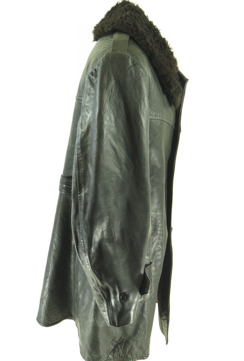 Vintage 40s WWII Swedish Horsehide Leather Coat XL Curly Lambskin | The ...