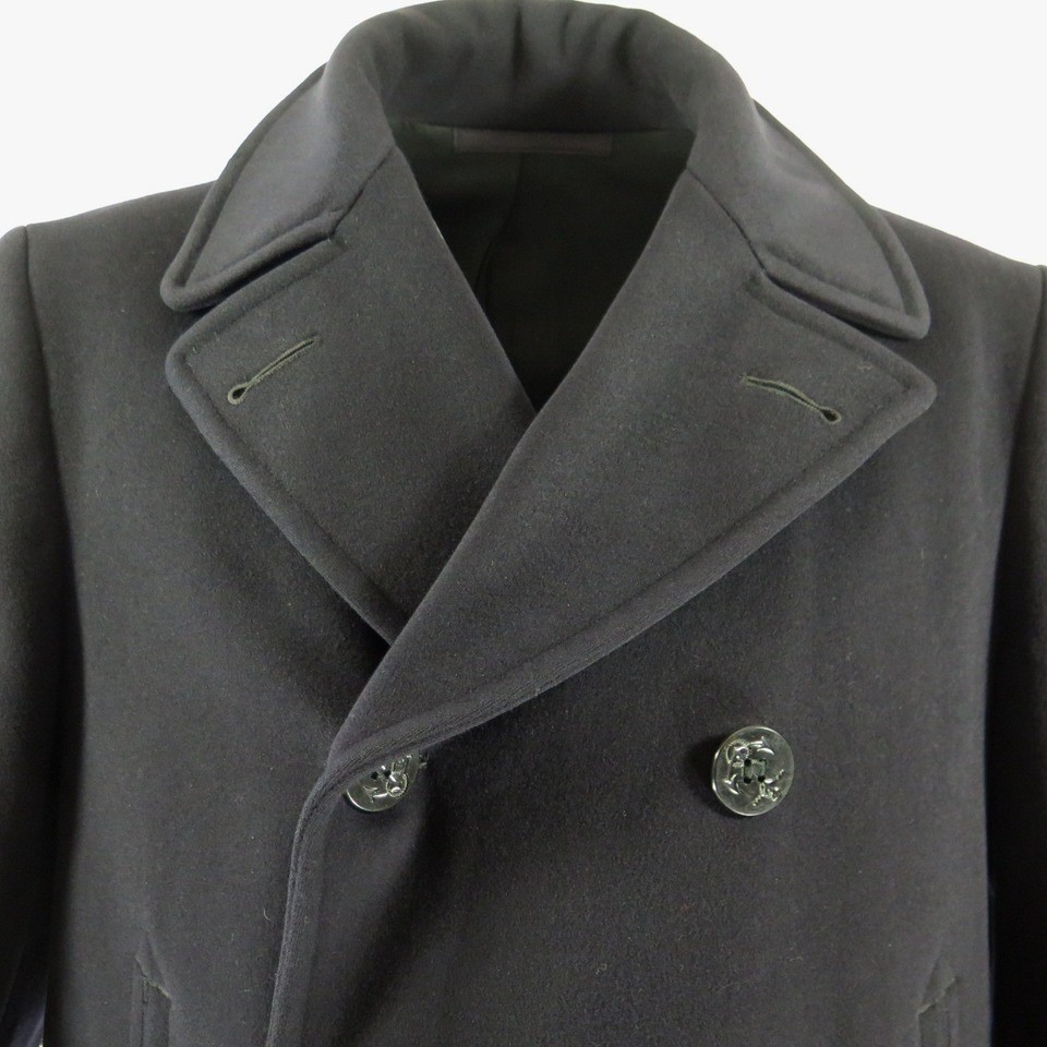 Vintage 40s Navy Peacoat Pea Coat 42 Post WWII Naval Clothing Depot ...