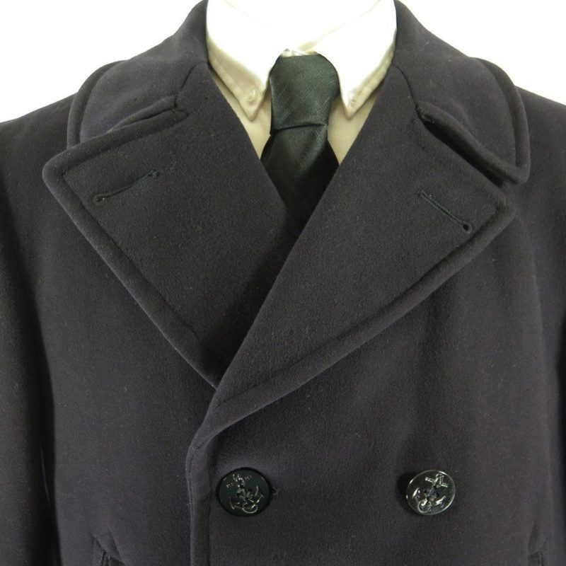 Vintage 50s Korea Navy Peacoat 44 Stenciled Corduroy Naval Clothing ...