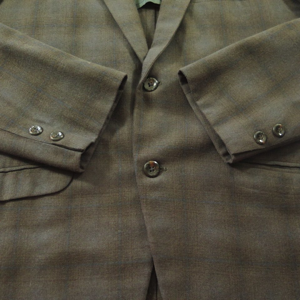 Vintage 60s Mod Sport Coat Jacket Men 40 Shadow Plaid Wool Classic ...