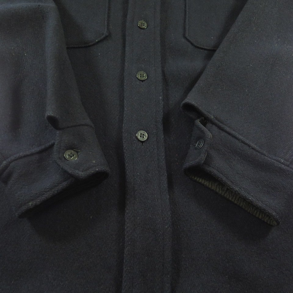 Vintage 50s Melton Military Naval Wool CPO Casual Shirt Mens XL | The ...