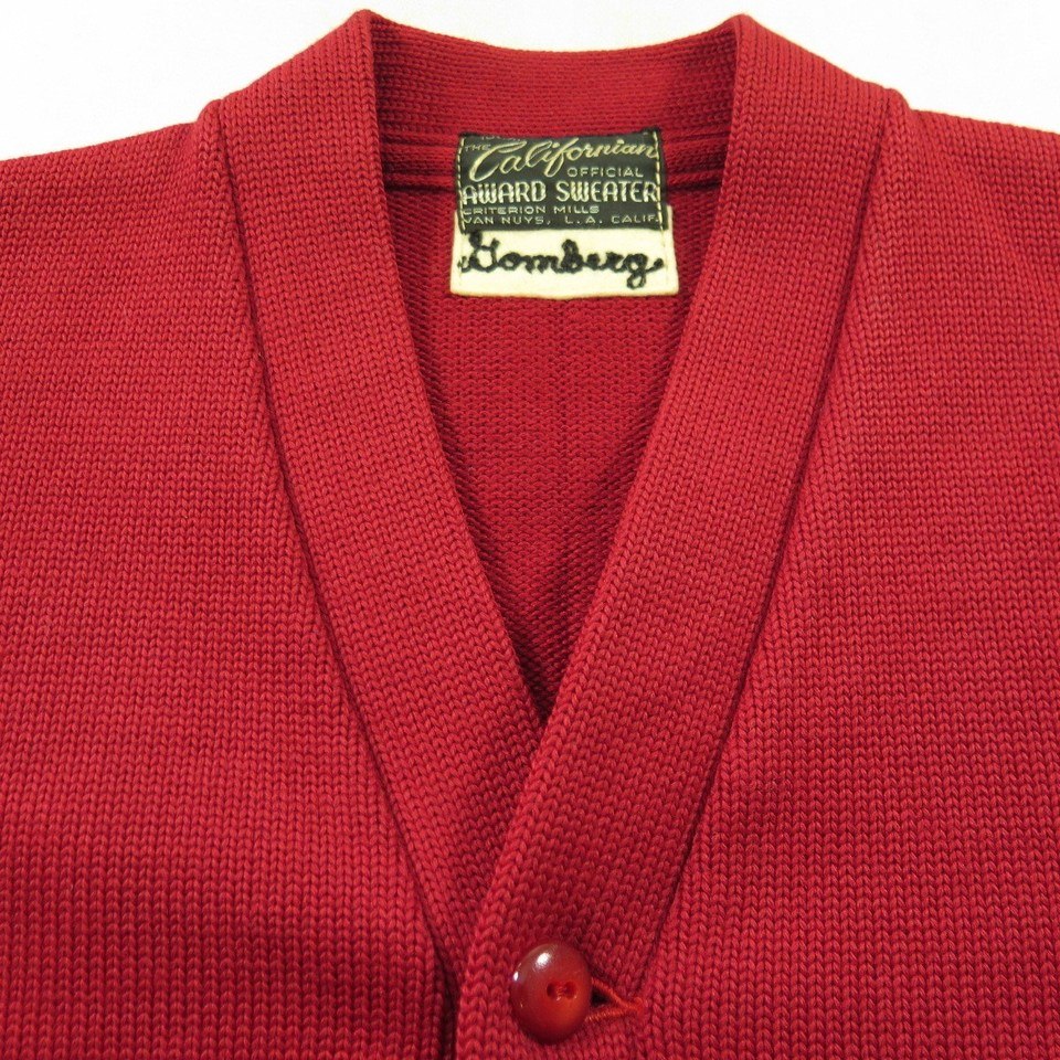 Vintage 40s Varsity Wool Sweater Small M Patch knit | The Clothing Vault