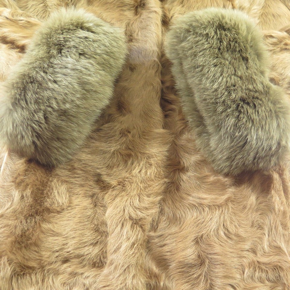 Vintage 80s Real Fur Jacket Womens Large Fox Trim Brown | The Clothing ...