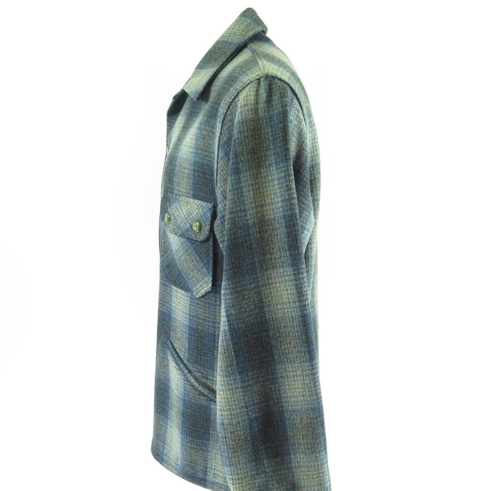 Vintage 50s Chippewa Wool Coat Jacket L Shadow Plaid Deadstock