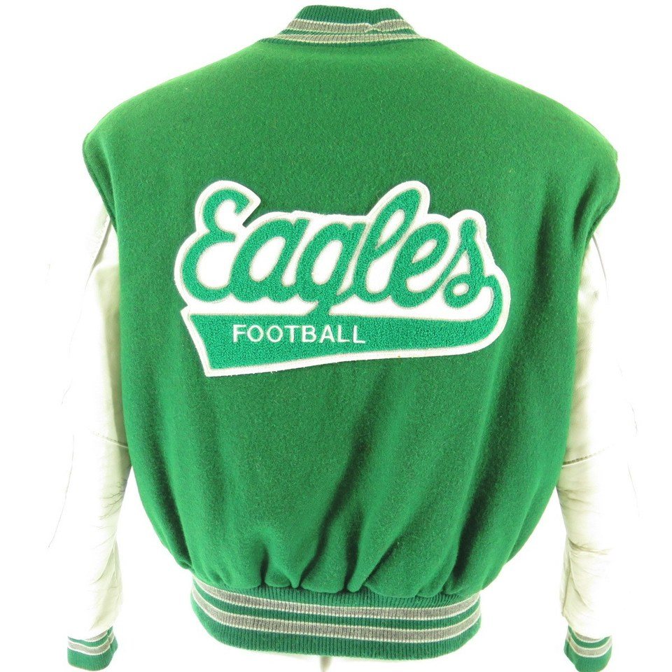 Vintage 80s Philadelphia Eagles Varsity Jacket Mens 46 DeLong NFL