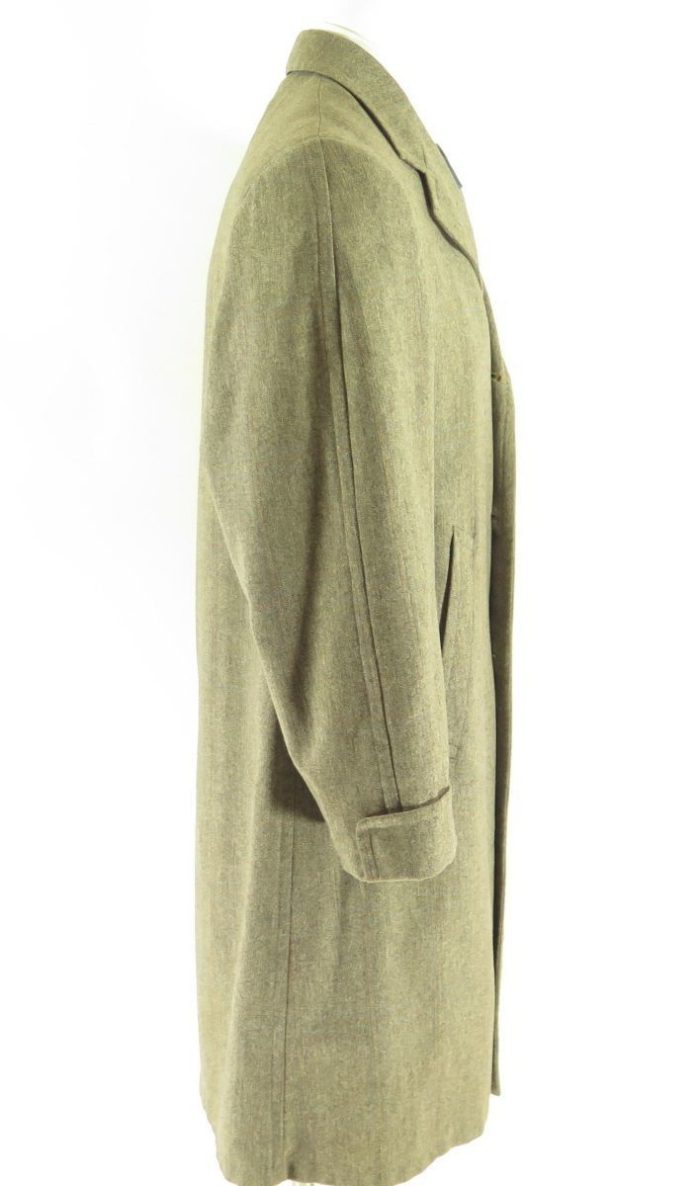 Vintage 50s Wool Overcoat Coat Medium Union Made Brown Classic Single ...