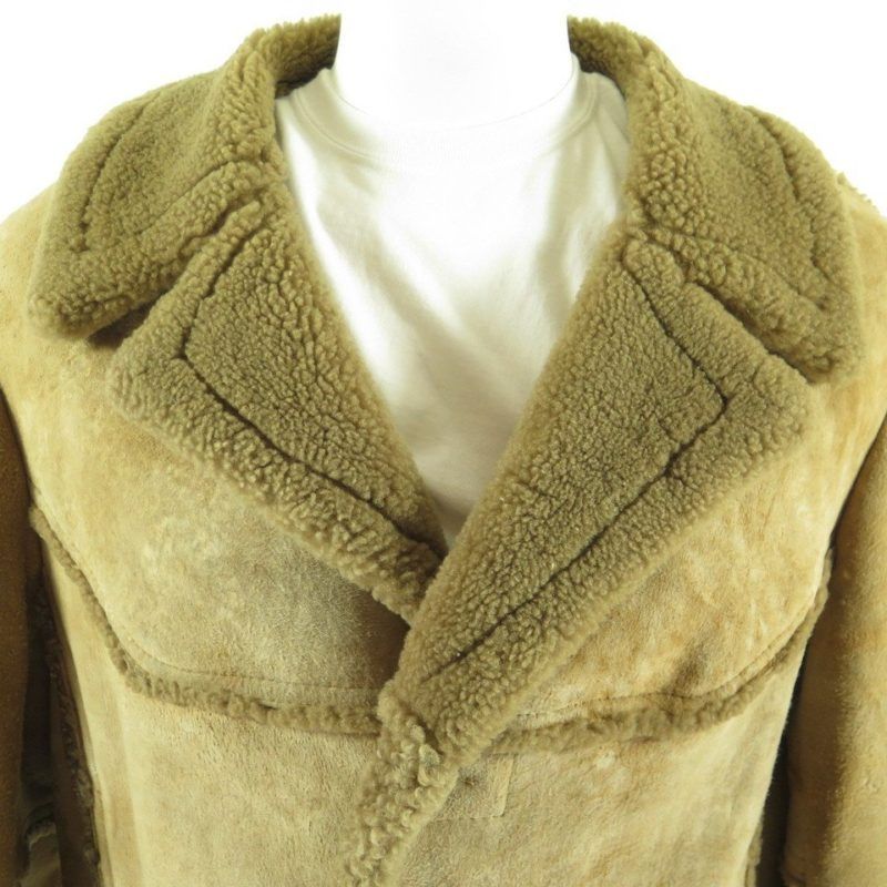 Vintage 80s Sheepskin Shearling Marlboro Man Jacket Coat Mens 42 | The ...