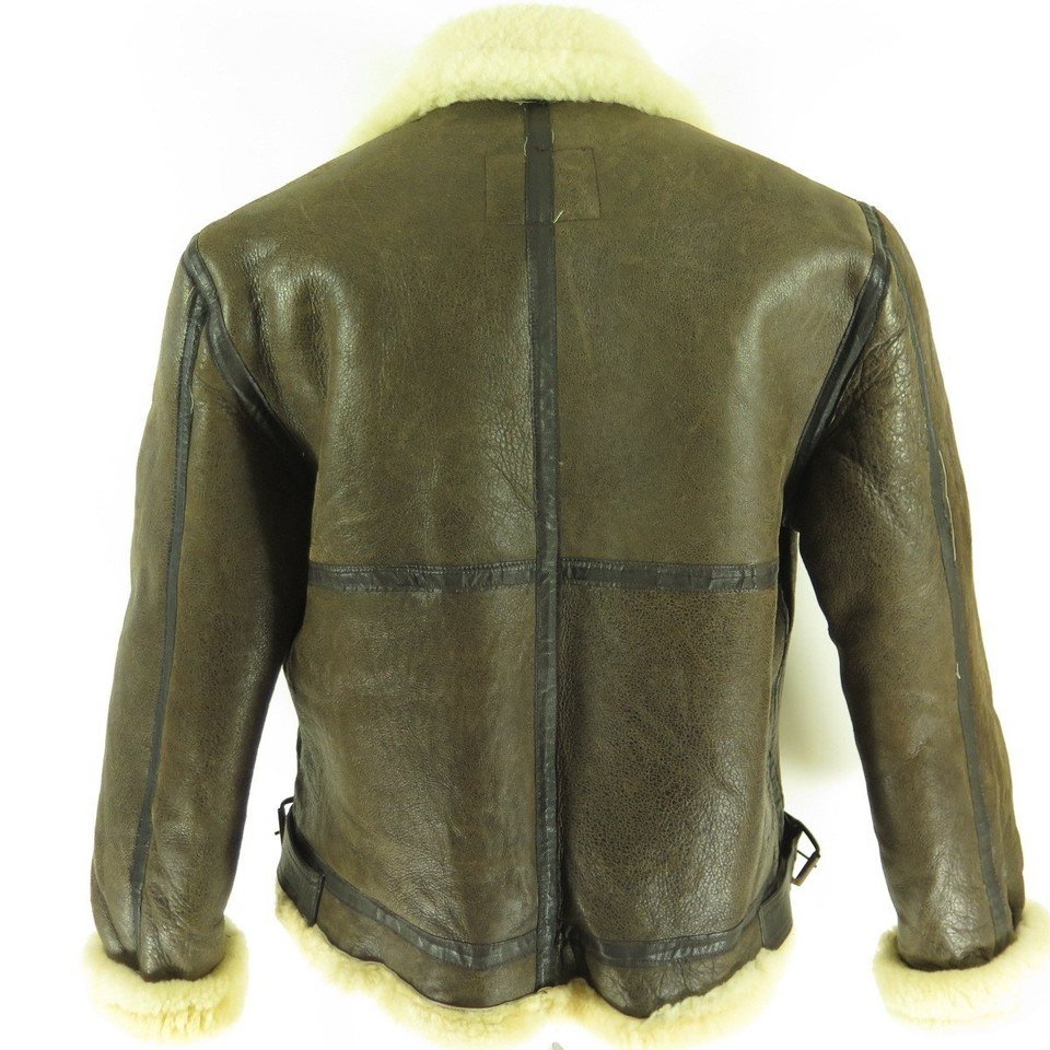 Vintage 90s Pilot Shop B-3 Shearling Flight Bomber Jacket 40 Deadstock ...