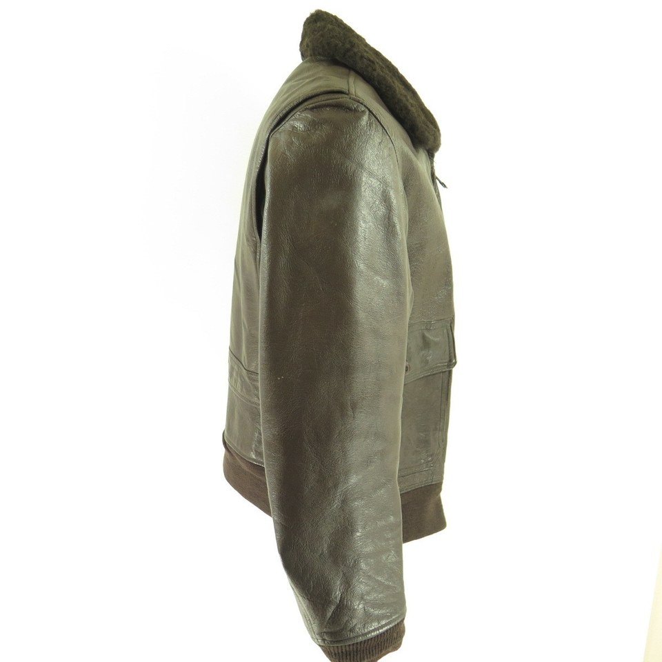 Vintage 70s Leather G1 Jacket 46 XL or Large Goatskin Bomber