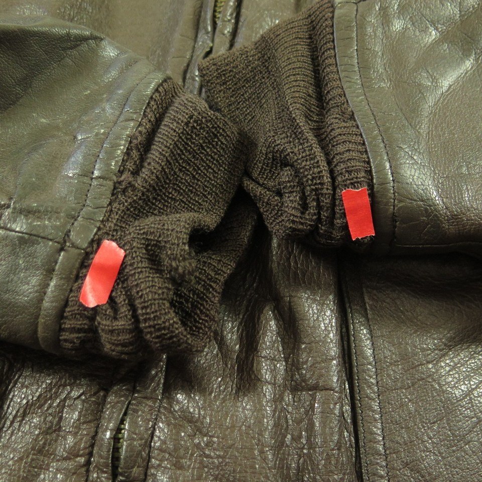 Vintage 70s Leather G1 Jacket 46 XL or Large Goatskin Bomber