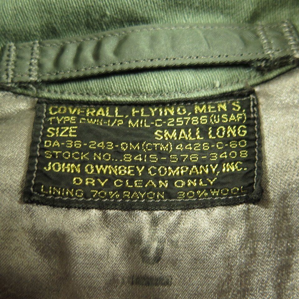Vintage 60s CWU-1P Flight Suit Mens XL USAF Coveralls John