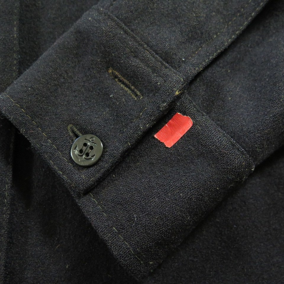 Vintage 50s CPO Shirt Mens XL Wool Navy Anchor Buttons Sailor Patch ...