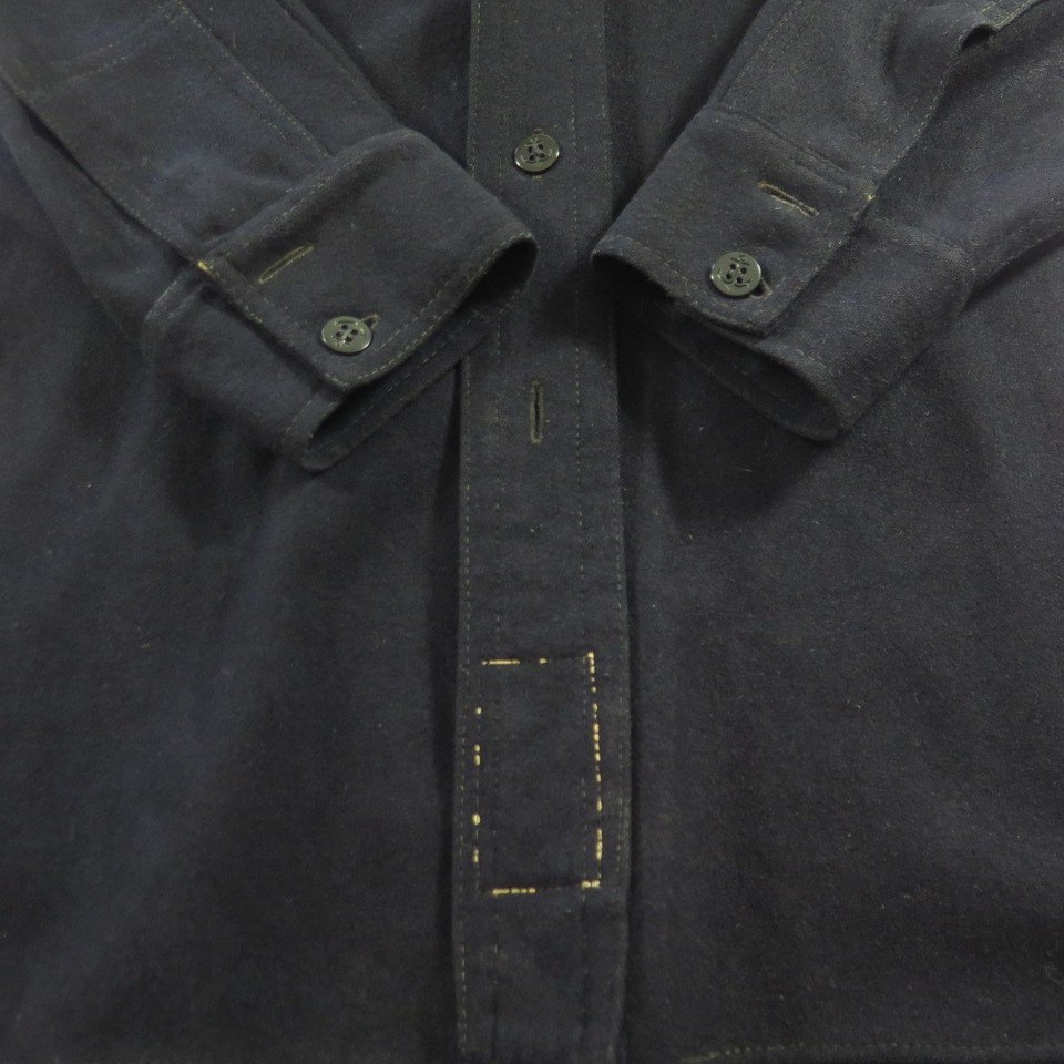 Vintage 50s CPO Shirt Mens XL Wool Navy Anchor Buttons Sailor Patch ...