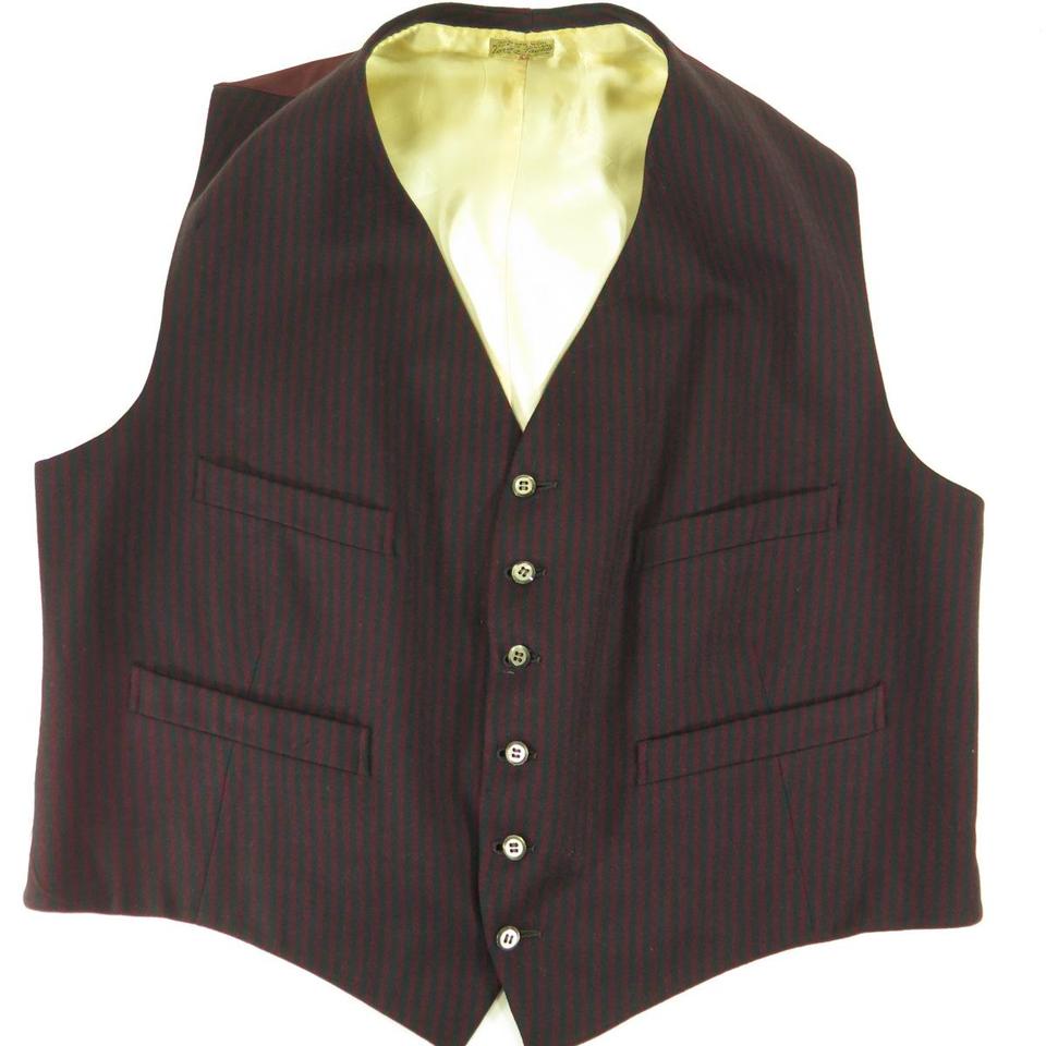 Vintage s Lord Taylor Waistcoat Vest  England Made Stripe Wool