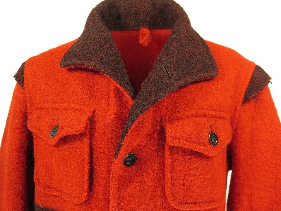 Vintage 30s Mackinaw Wool Point Blanket Coat Jacket XL