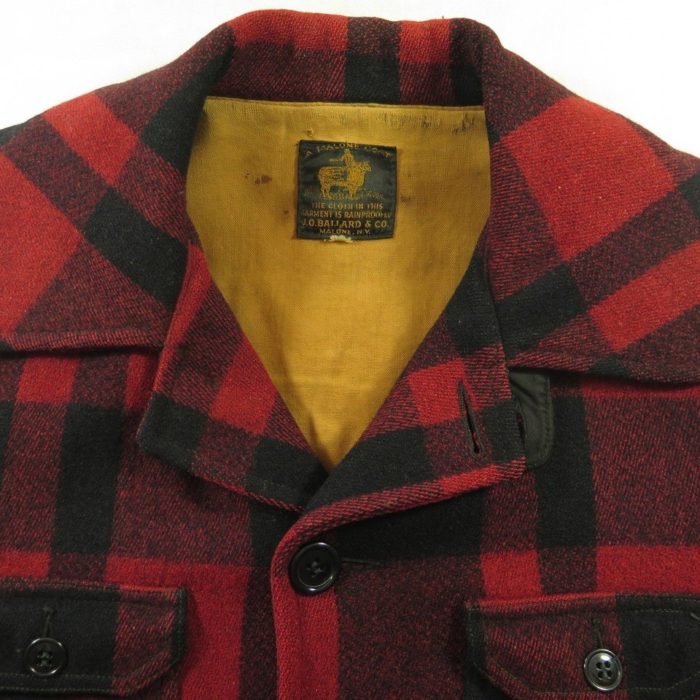 Vintage 30s Malone Buffalo Plaid Hunting Jacket Mens 38 Wool Red Black USA Made | The Clothing Vault