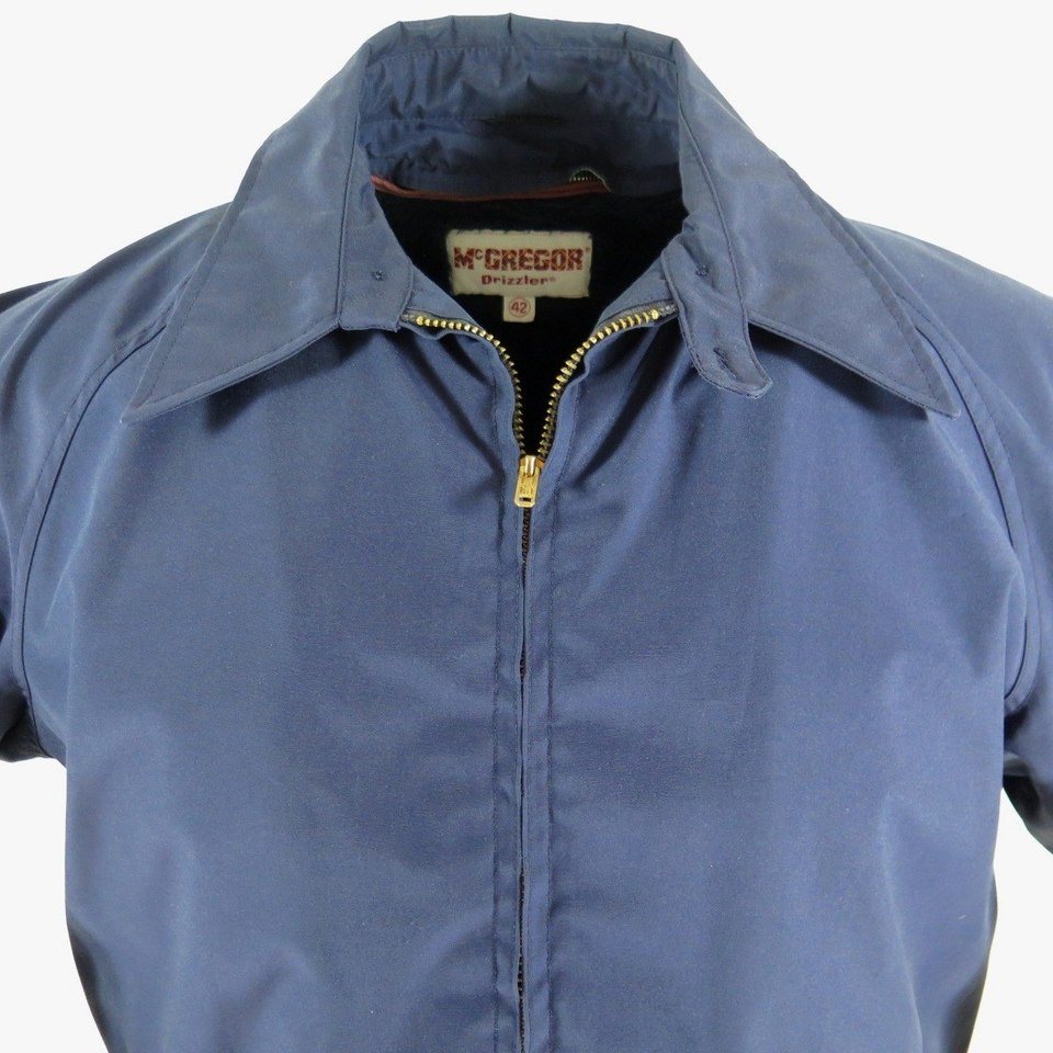 Vintage 60s McGregor Drizzler Jacket 42 or Large Blue Union Made w Liner |  The Clothing Vault